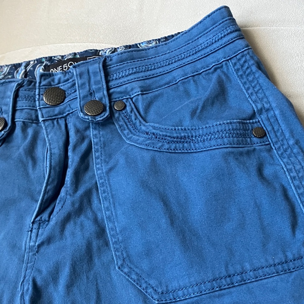 one 5 one Women's Royal Blue Cotton  Shorts - Picture 3 of 9